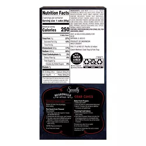 Boardwalk Style Hand Made Crab Cakes, 2 count
