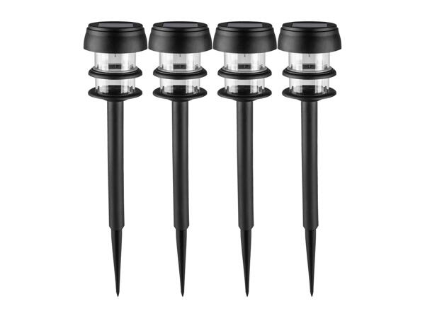 LED Solar Round Stake Lights - 4 Pack