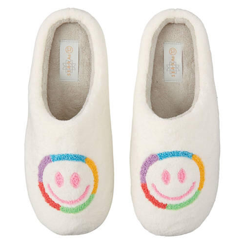 Ladies Novelty Slippers - Smiley, 8