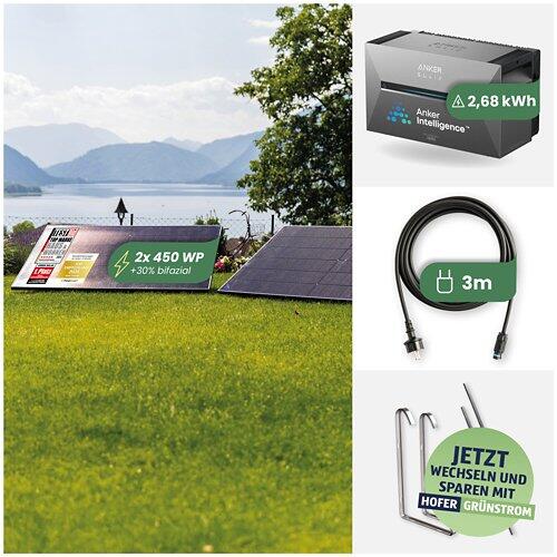 GREEN SOLAR Balkonkraftwerk Boden 900/800 mit Anker Solix 3