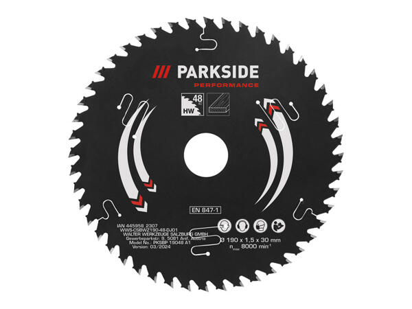 PARKSIDE PERFORMANCE(R) Pilový kotouč pro kotoučové pily, 190 mm