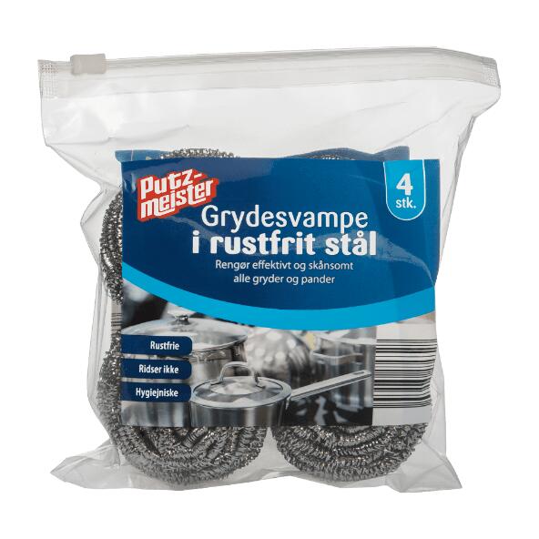 Grydesvampe i rustfrit stål