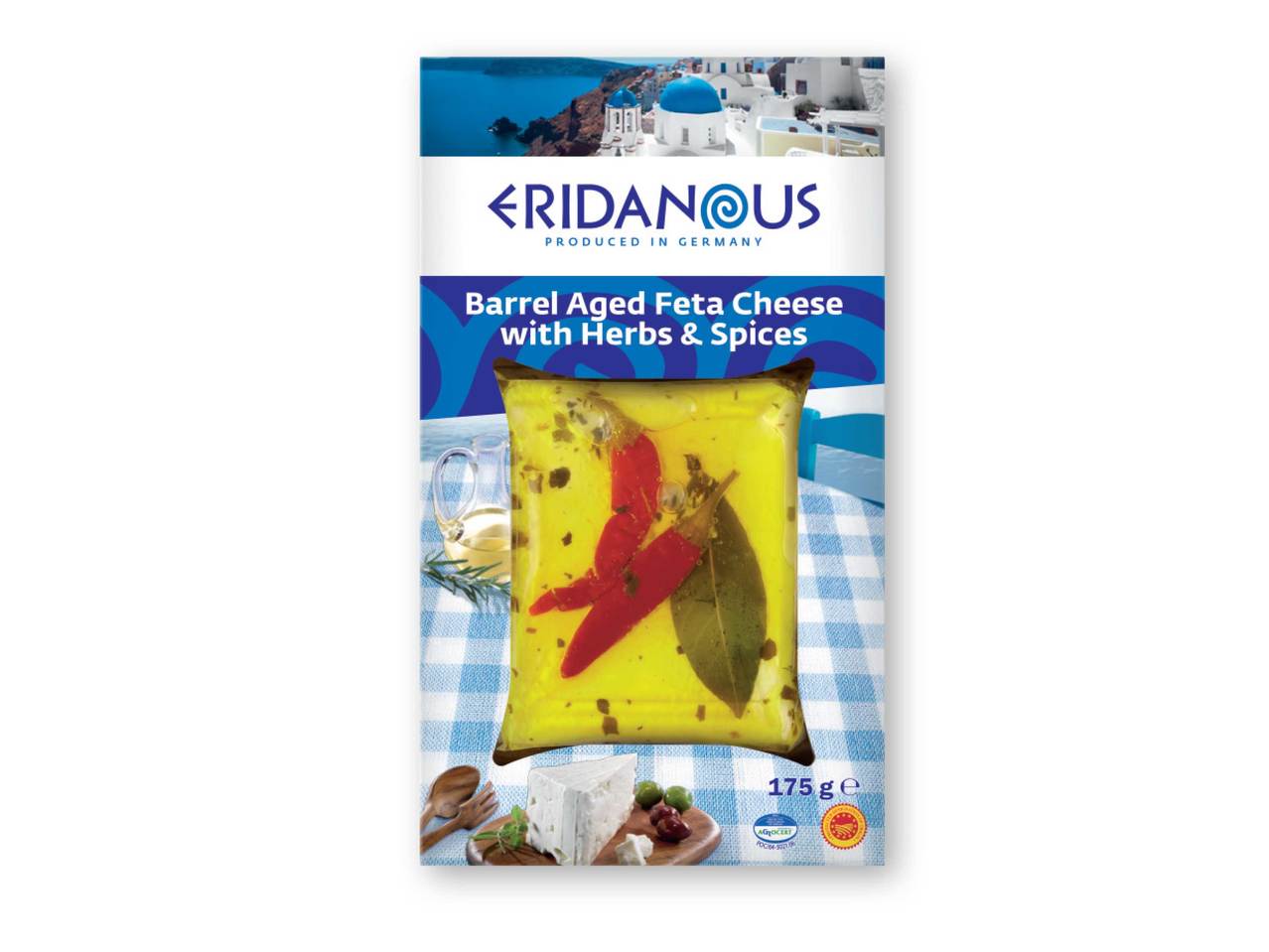 ERIDANOUS Barrel Aged Feta Cheese with Herbs & Spices