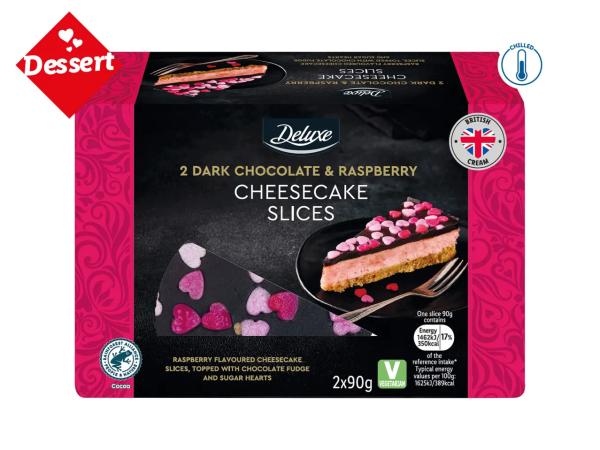 Deluxe Dark Chocolate & Raspberry Cheesecake Slices