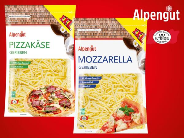 Pizzakäse oder Mozzarella gerieben
