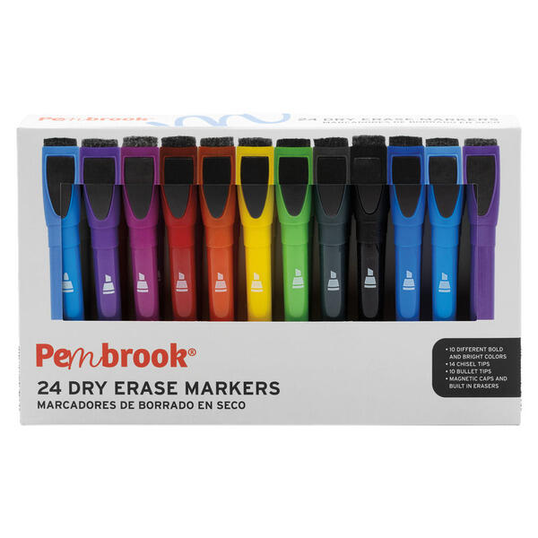 Pembrook Rainbow Color Dry Erase Markers