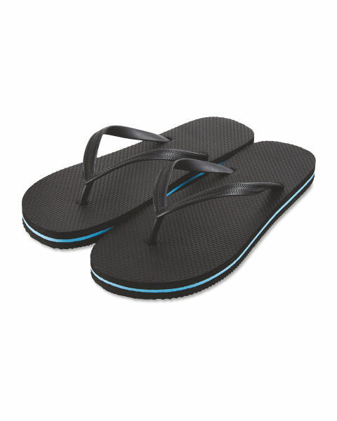Avenue Men's Black Flip Flops