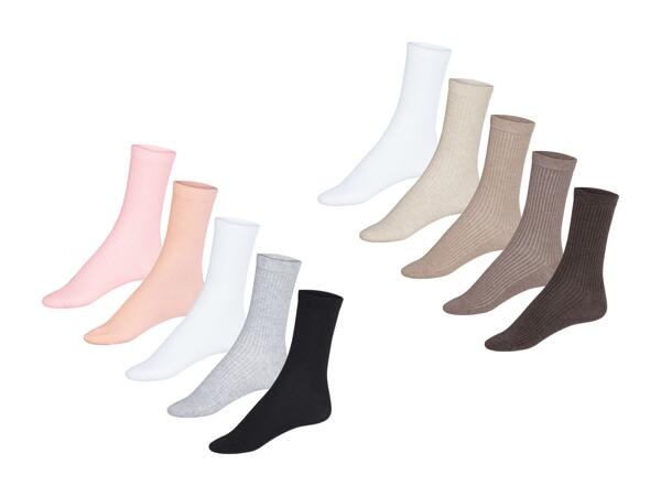 Chaussettes pour femme en maille côtelée, 5 paires