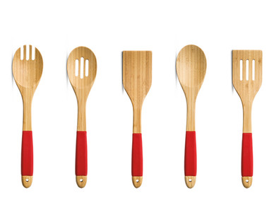 Crofton Bamboo Utensils With Silicone Handles