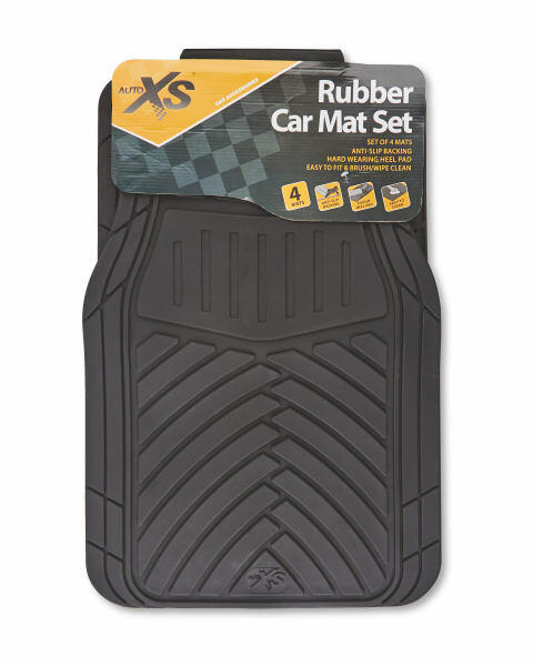 Auto XS Rubber Car Mats 4 Piece Set