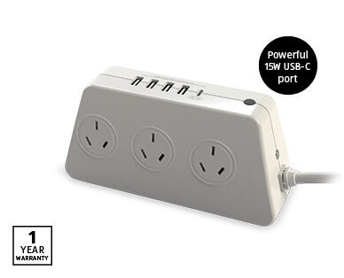 6-Way Surge Protector Powerboard