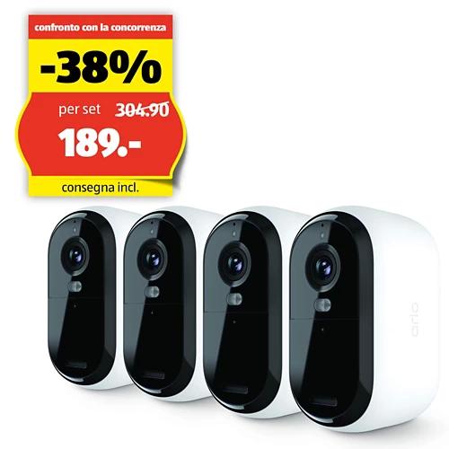 ARLO Essential Outdoor FHD (Gen 2) VMC2450 Bianco, set da 4