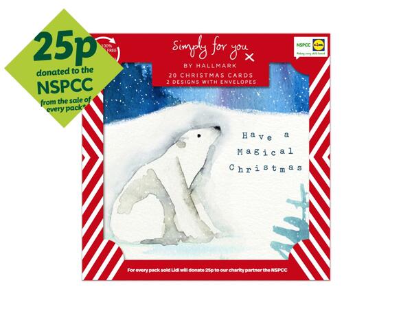 NSPCC Classic Christmas Cards - 20 Pack