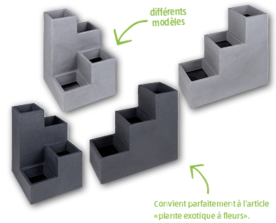 Pot pour plantes en forme de cubes assemblés à différentes hauteurs GARDENLINE(R)