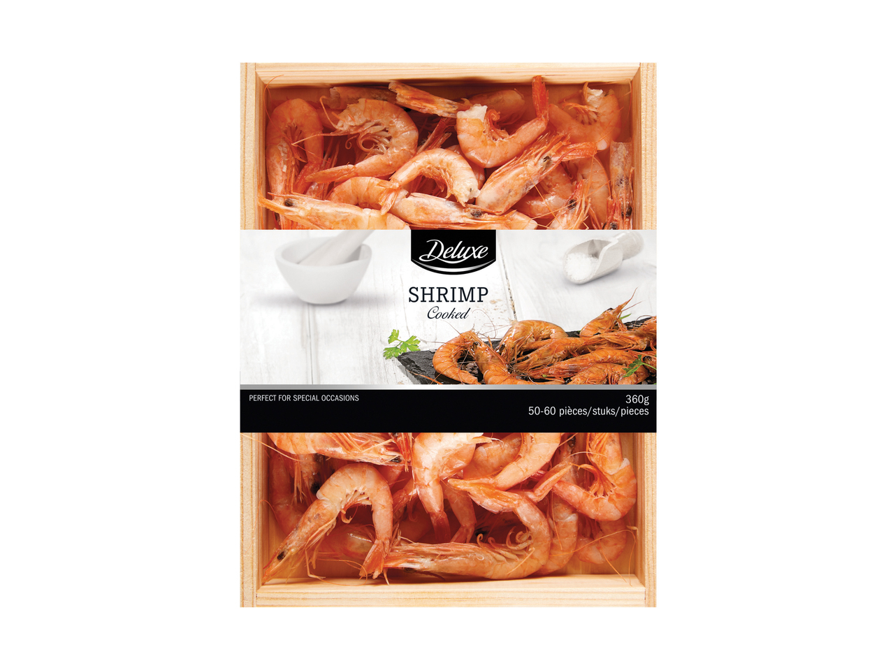 Mediterrenean Prawns in Wooden Box