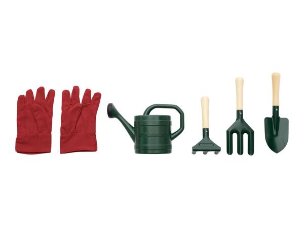 Playtive Kids' Wheelbarrow With Garden Tools - 7 Piece Set