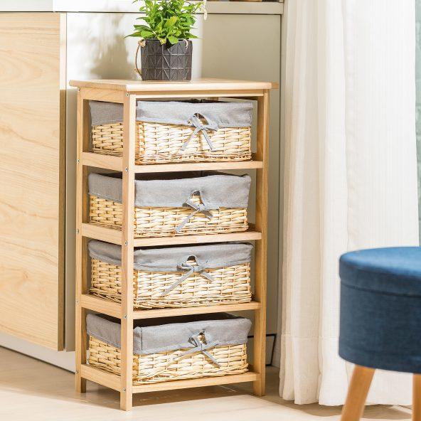 Houten opbergkastje