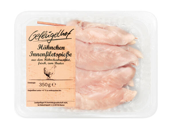 Frische Hendl-Innenfiletspieße