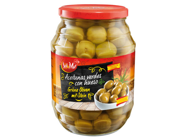 Aceitunas verdes con hueso