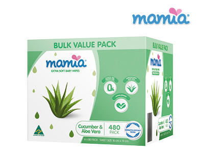 Cucumber Scented Baby Wipes 6 x 80pk