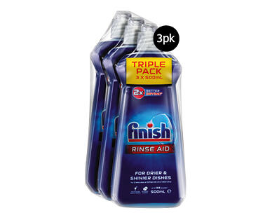 Finish Rinse Aid 3 x 500ml or Dishwasher Cleaner 3 x 250ml