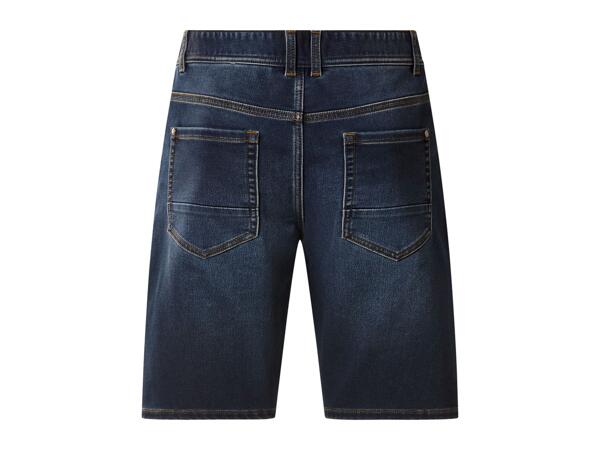 Dark Blue Jersey Denim Shorts