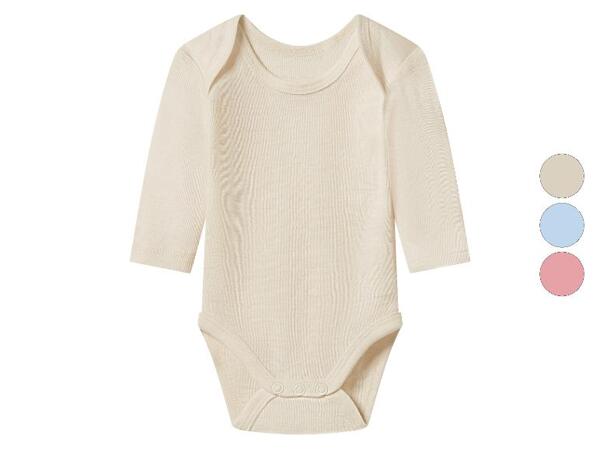 Dětské body s dlouhými rukávy z merino vlny a hedvábí