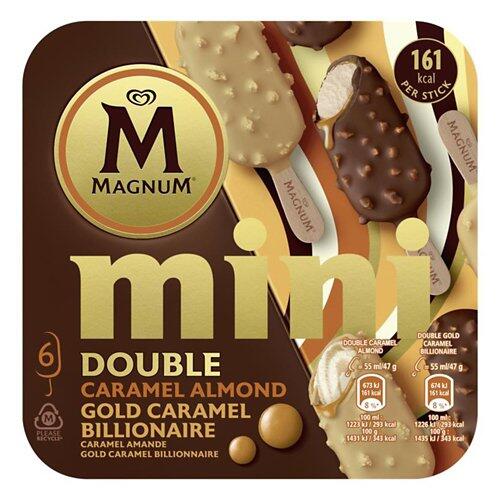 MAGNUM Mini double caramel amande et gold caramel billionaire