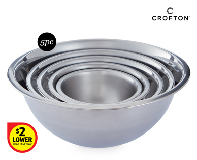 STAINLESS STEEL MIXING BOWLS 5PC