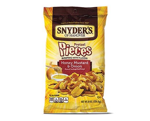 Snyder's of Hanover 
 Hot Buffalo Wing or Honey Mustard & Onion Pretzel Pieces