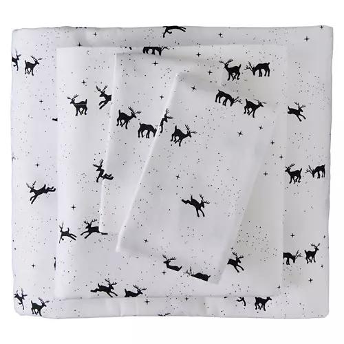 Queen Size Flannel Sheet Set - Deer