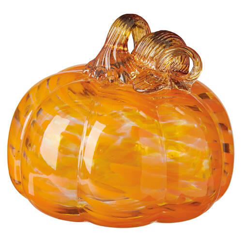 Handcrafted Glass Pumpkin, Orange