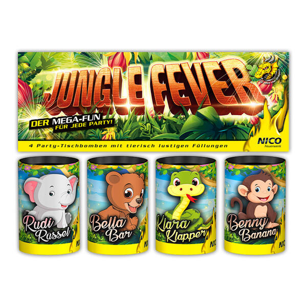 Jungle Fever Mini-Tischbomben 4-teilig