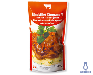 Rindsfilet Stroganoff