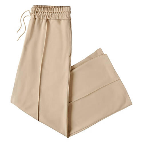 Ladies Wide Leg Ponte Pant - Tan, L