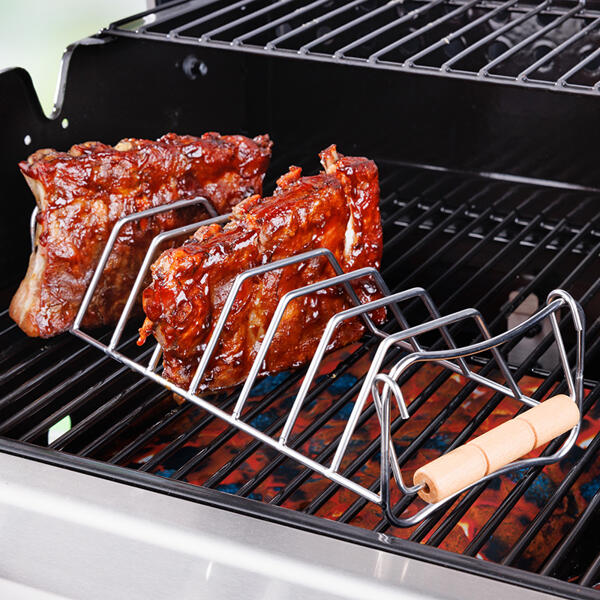 Edelstahl-Spareribs- und Bratenhalter