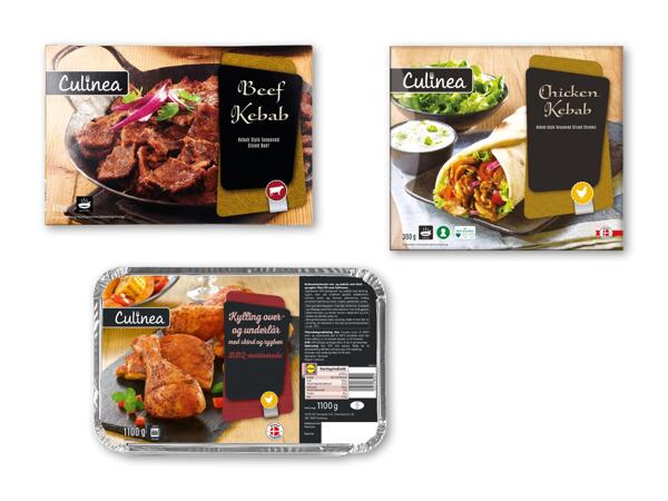 CULINEA Kyllingeover- og -underlår, okse- eller kyllingekebab