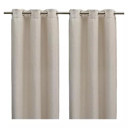 84" Room Darkening Window Curtains - Ivory, 2 pack