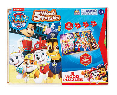 Licensed Wooden Puzzles 5pk