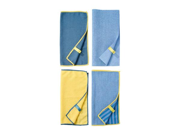 Livarno Home Bathroom Microfibre Cleaning Cloths - 4 Pack