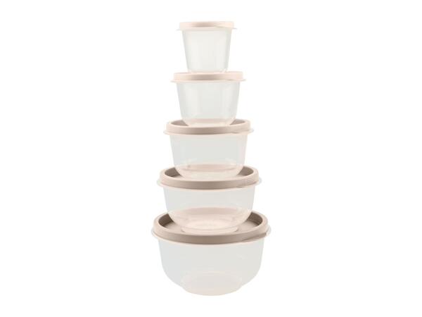 Livarno Home Food Storage Container Set - 5 Piece Set - Round Beige