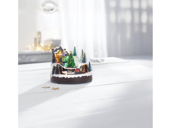 Animated Christmas Scene with LEDs & Music