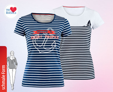 WE LOVE BASICS Damen-T-Shirt, Doppelpkg.
