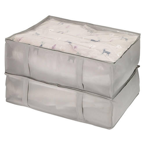 2 Pack Foldable Blanket Storage, Gray