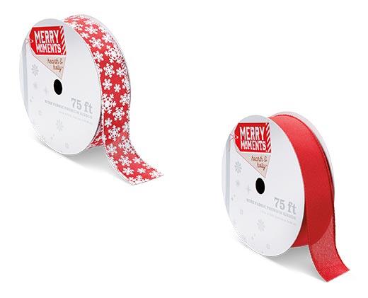 Merry Moments 
 1.5" or 2.5" Wire Fabric Premium Ribbon
