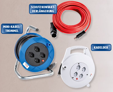 WORKZONE(R) Schutzkontaktverlängerung/Mini-Kabeltrommel/Kabelbox