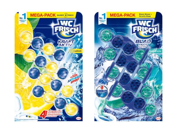 Force active WC Frisch citron, méga-pack et force active bleue fraîcheur marine WC Frisch