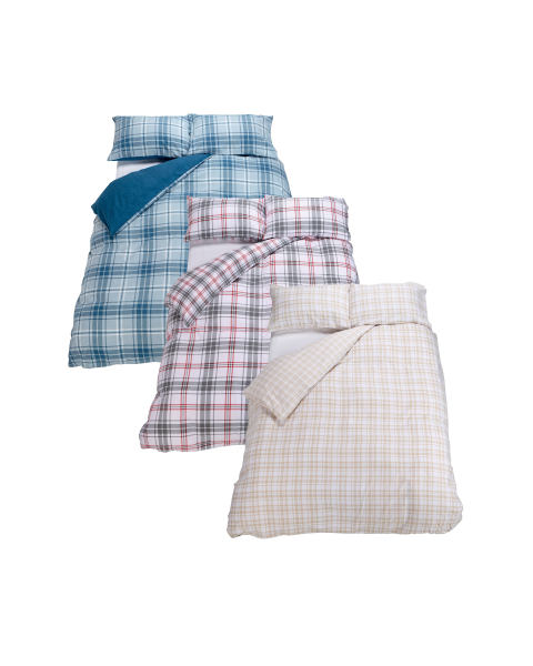 Brushed Check Cotton King Duvet Set