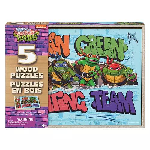 Kids 5 Piece Wooden Jigsaw Puzzle - Ninja Turtles