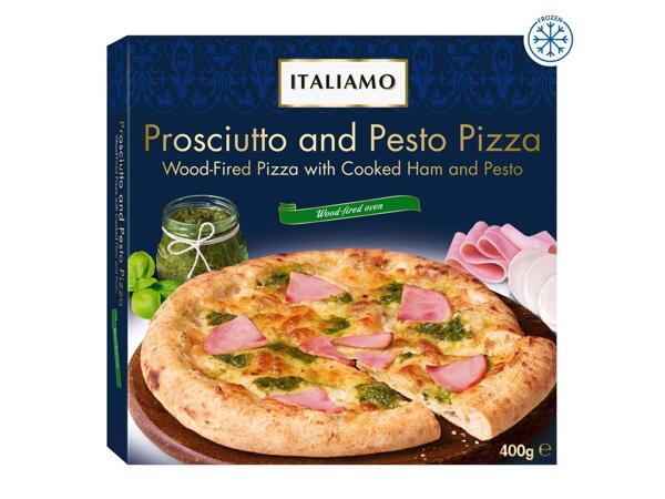 Italiamo Wood-Fired Pizza with Cooked Ham and Pesto